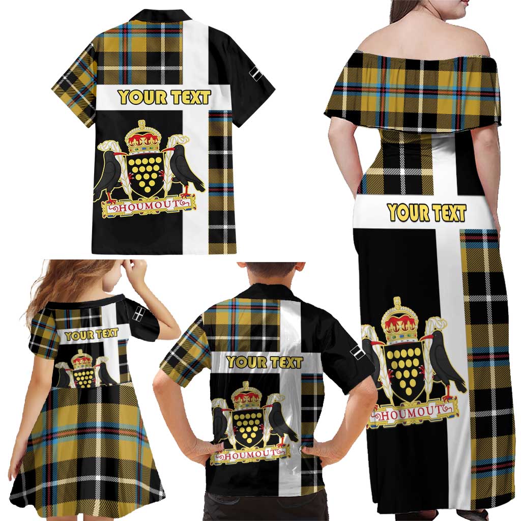 Personalized Cornwall Family Matching Off Shoulder Maxi Dress and Hawaiian Shirt Coat Of Arms - Cornish Tartan - Wonder Print Shop