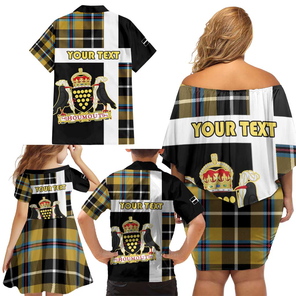 Personalized Cornwall Family Matching Off Shoulder Short Dress and Hawaiian Shirt Coat Of Arms - Cornish Tartan - Wonder Print Shop
