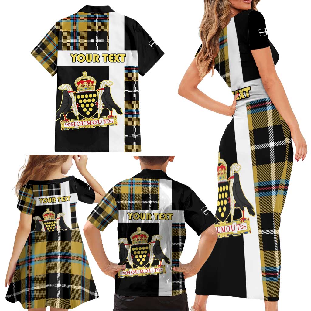 Personalized Cornwall Family Matching Short Sleeve Bodycon Dress and Hawaiian Shirt Coat Of Arms - Cornish Tartan - Wonder Print Shop