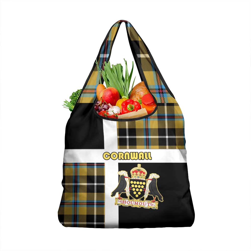 Cornwall Grocery Bag Coat Of Arms - Cornish Tartan - Wonder Print Shop