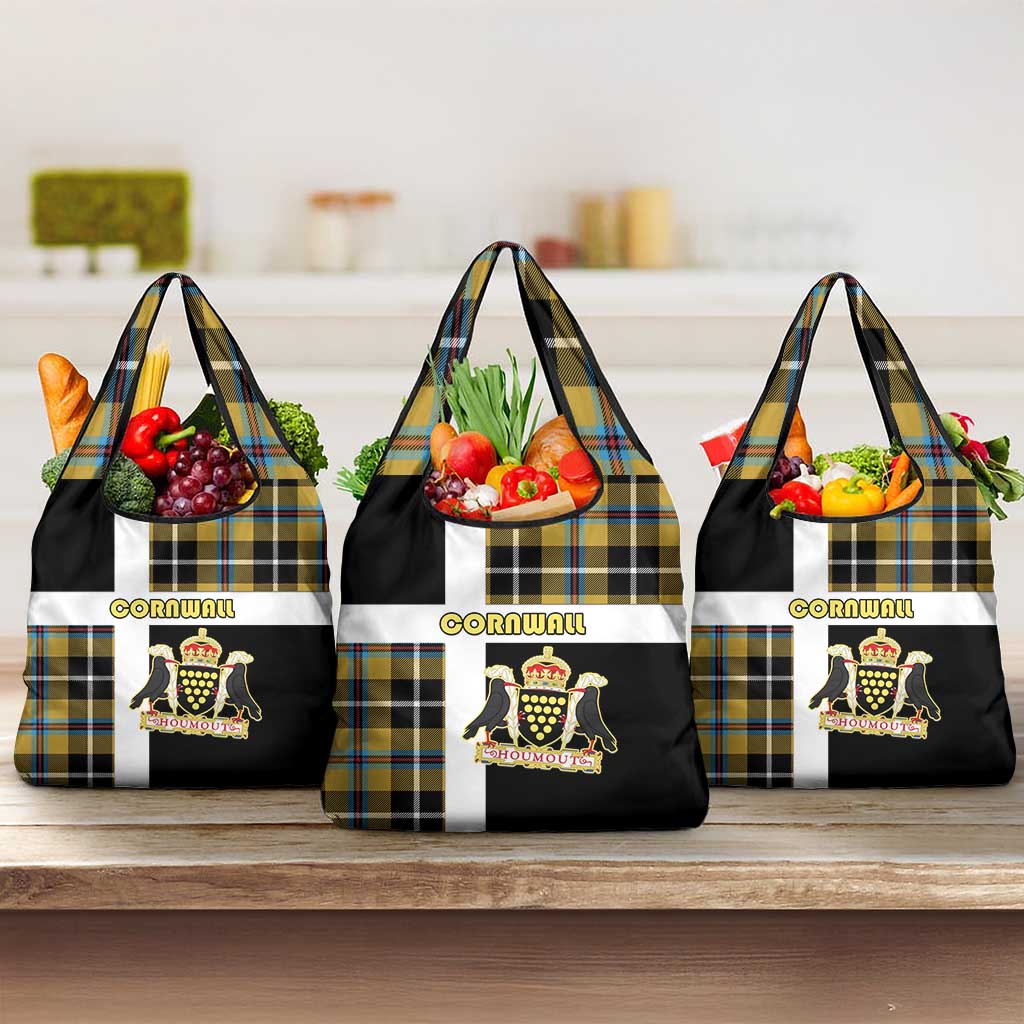 Cornwall Grocery Bag Coat Of Arms - Cornish Tartan - Wonder Print Shop