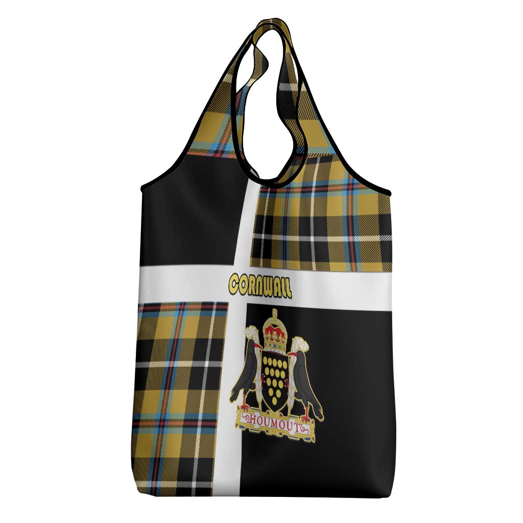 Cornwall Grocery Bag Coat Of Arms - Cornish Tartan - Wonder Print Shop