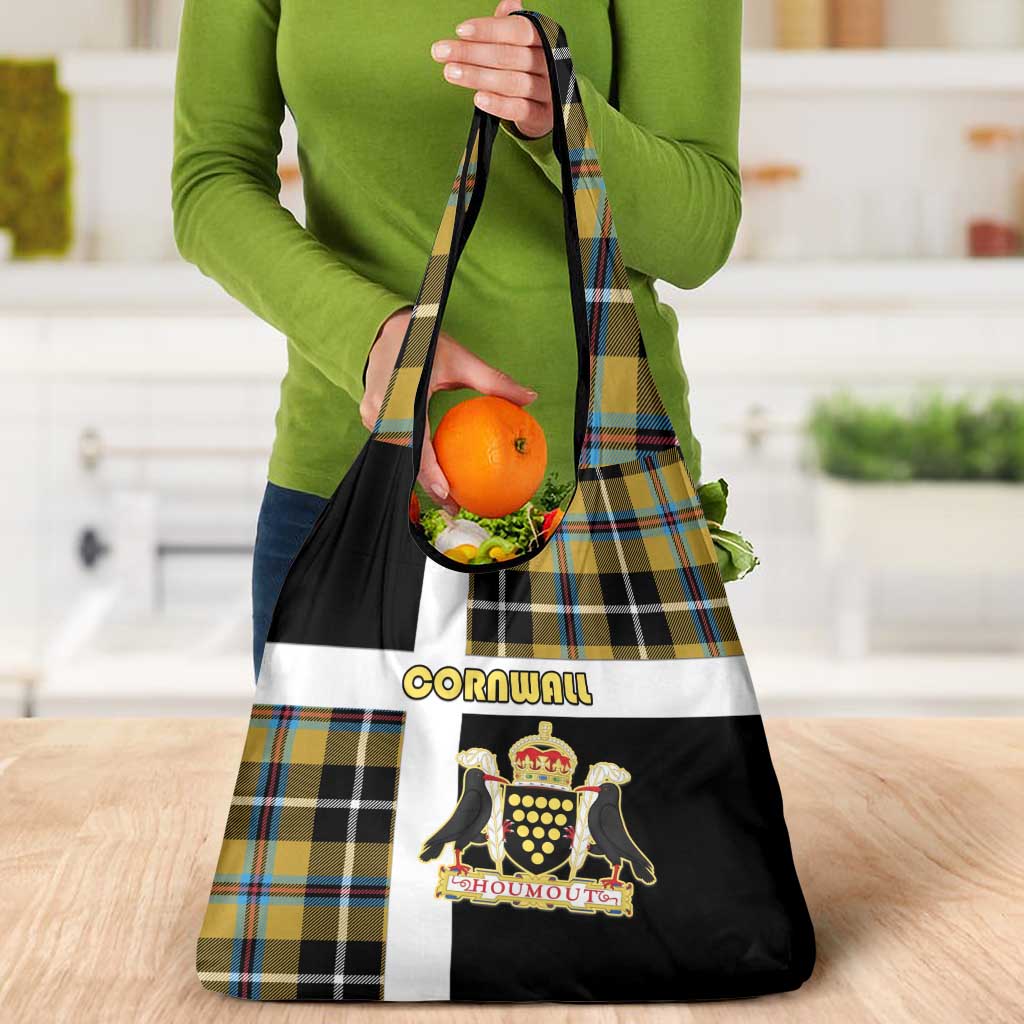Cornwall Grocery Bag Coat Of Arms - Cornish Tartan - Wonder Print Shop