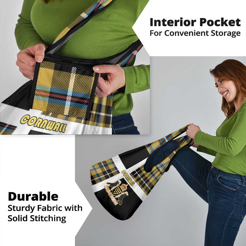 Cornwall Grocery Bag Coat Of Arms - Cornish Tartan - Wonder Print Shop