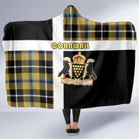Cornwall Hooded Blanket Coat Of Arms - Cornish Tartan - Wonder Print Shop