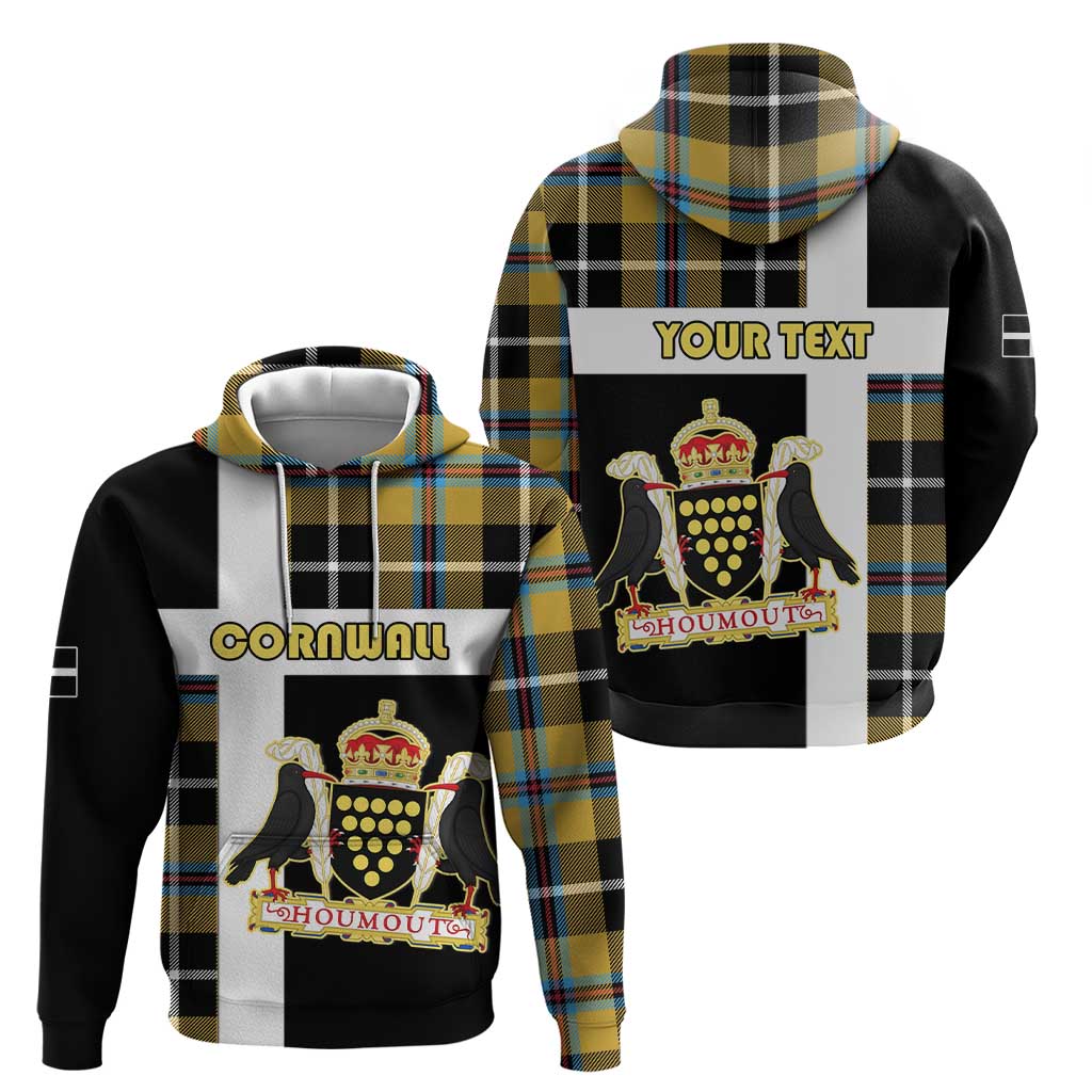 Personalized Cornwall Hoodie Coat Of Arms - Cornish Tartan - Wonder Print Shop