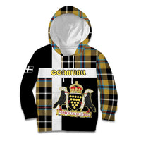 Personalized Cornwall Kid Hoodie Coat Of Arms - Cornish Tartan - Wonder Print Shop