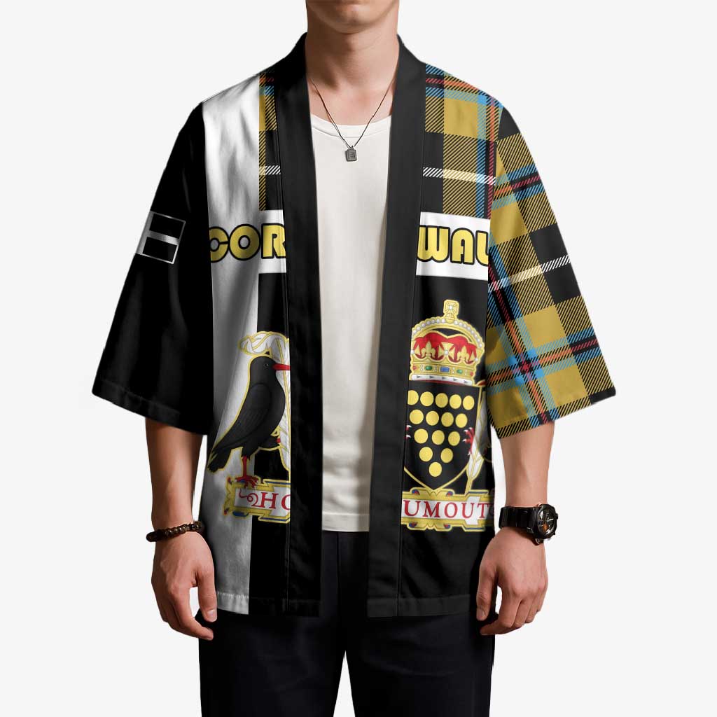 Personalized Cornwall Kimono Coat Of Arms - Cornish Tartan - Wonder Print Shop
