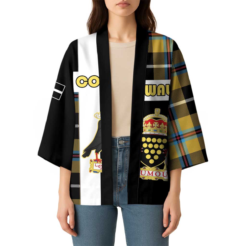 Personalized Cornwall Kimono Coat Of Arms - Cornish Tartan - Wonder Print Shop