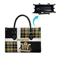 Cornwall Leather Bag Coat Of Arms - Cornish Tartan - Wonder Print Shop