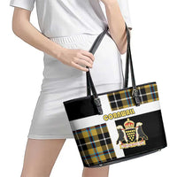 Cornwall Leather Tote Bag Coat Of Arms - Cornish Tartan - Wonder Print Shop