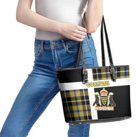 Cornwall Leather Tote Bag Coat Of Arms - Cornish Tartan - Wonder Print Shop