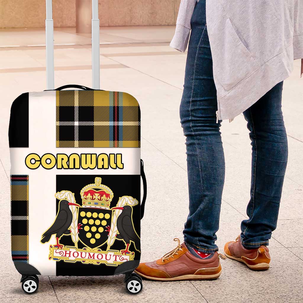 Cornwall Luggage Cover Coat Of Arms - Cornish Tartan - Wonder Print Shop