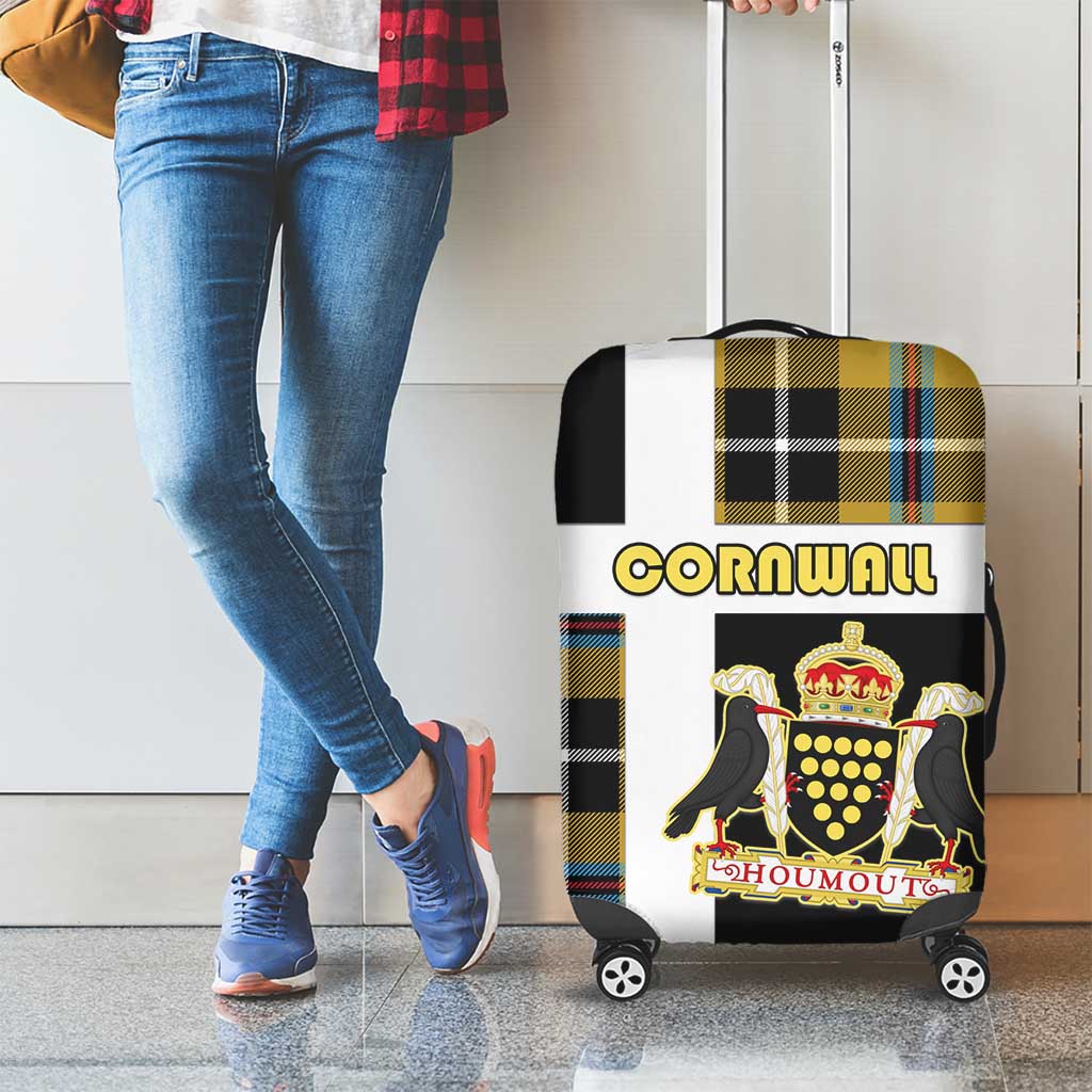 Cornwall Luggage Cover Coat Of Arms - Cornish Tartan - Wonder Print Shop