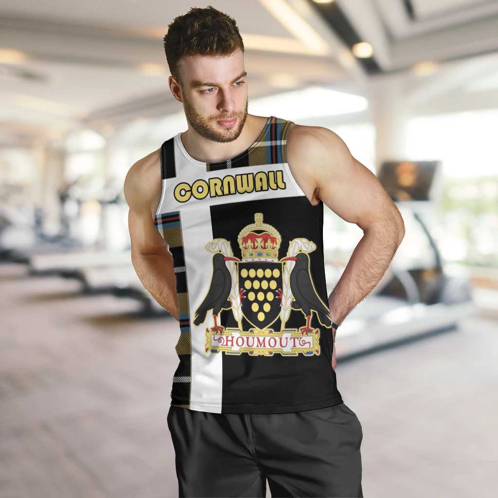 Personalized Cornwall Men Tank Top Coat Of Arms - Cornish Tartan - Wonder Print Shop