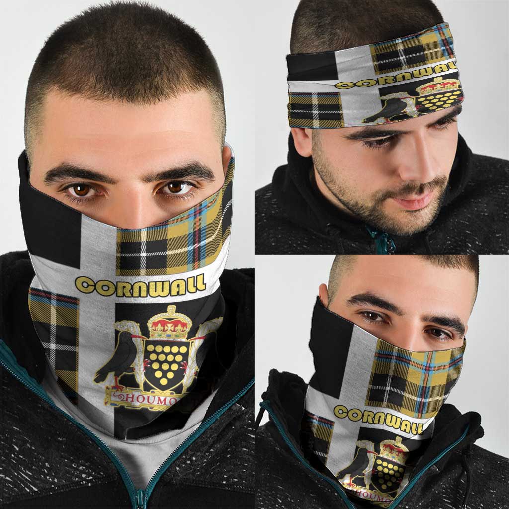 Cornwall Neck Gaiter Coat Of Arms - Cornish Tartan - Wonder Print Shop
