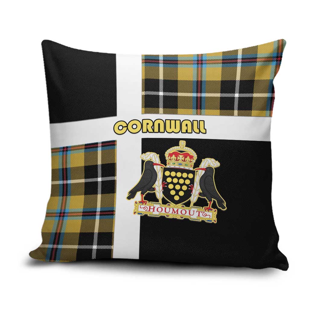 Cornwall Pillow Cover Coat Of Arms - Cornish Tartan - Wonder Print Shop