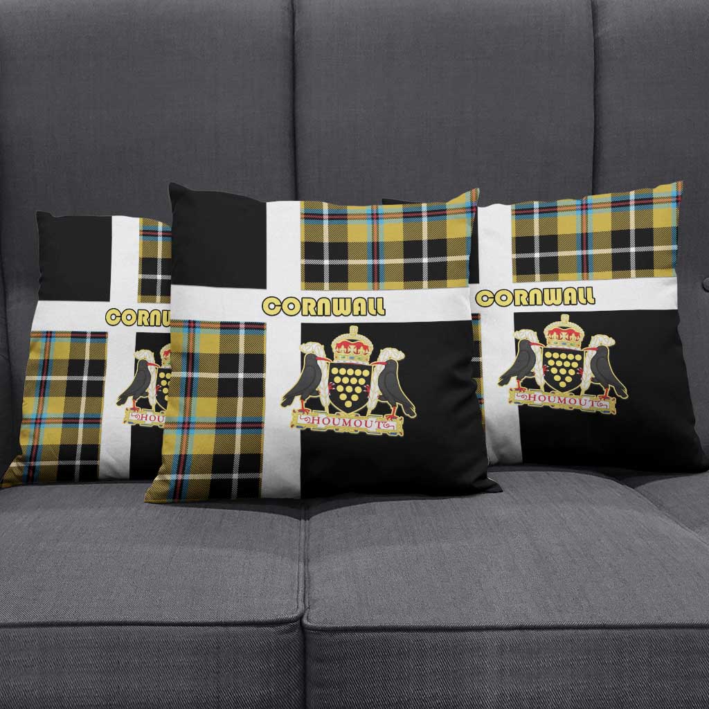 Cornwall Pillow Cover Coat Of Arms - Cornish Tartan - Wonder Print Shop