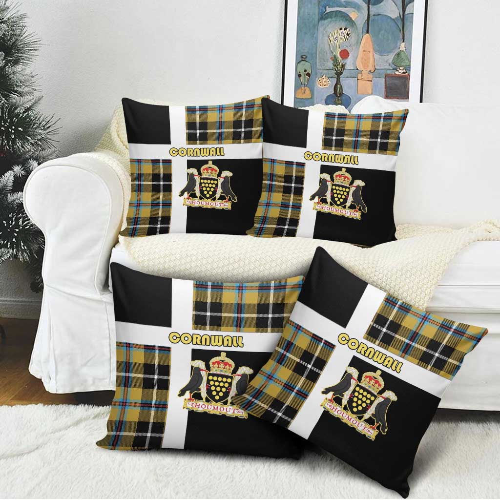 Cornwall Pillow Cover Coat Of Arms - Cornish Tartan - Wonder Print Shop