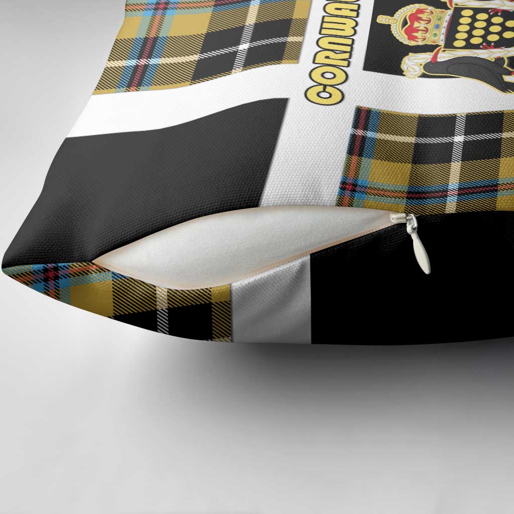 Cornwall Pillow Cover Coat Of Arms - Cornish Tartan - Wonder Print Shop