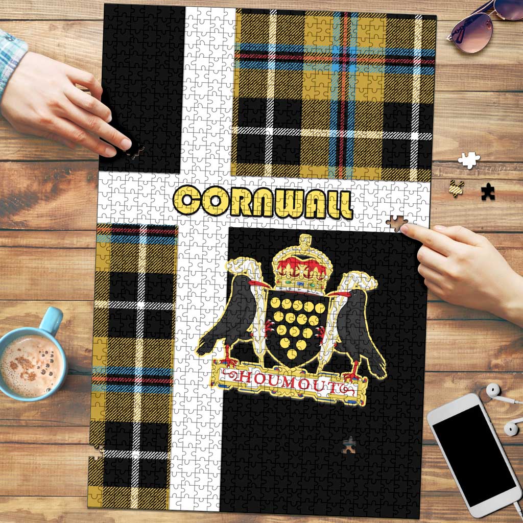 Cornwall Puzzle Coat Of Arms - Cornish Tartan - Wonder Print Shop