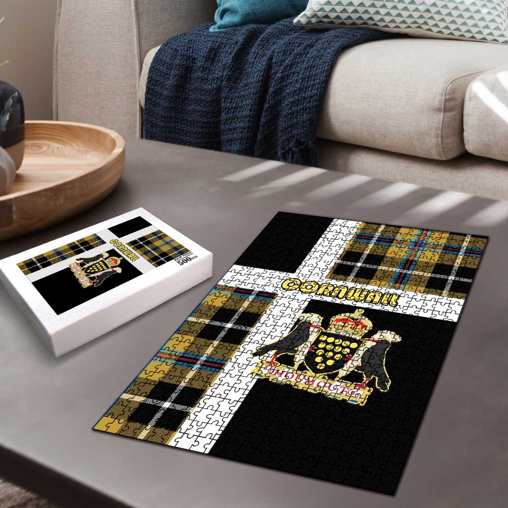 Cornwall Puzzle Coat Of Arms - Cornish Tartan - Wonder Print Shop