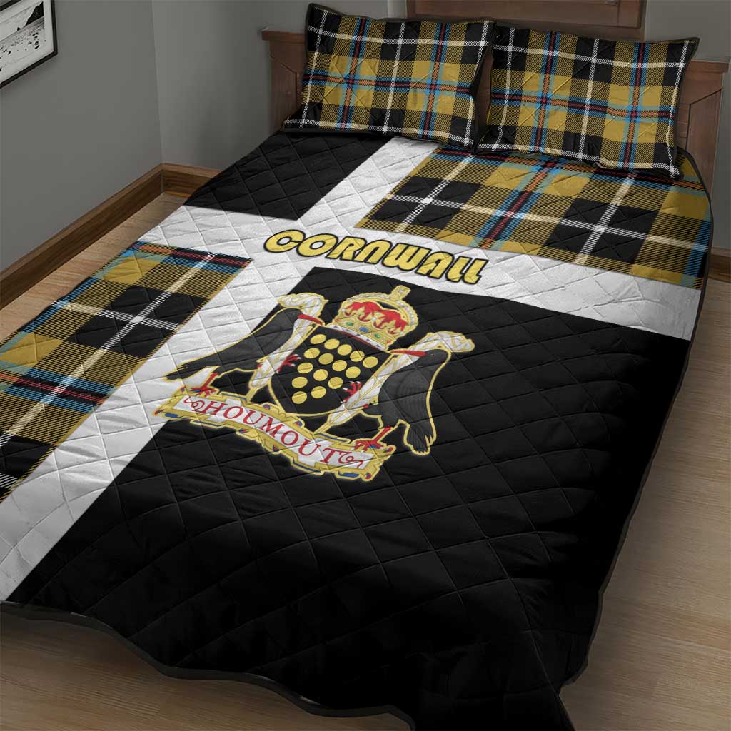 Cornwall Quilt Bed Set Coat Of Arms - Cornish Tartan - Wonder Print Shop