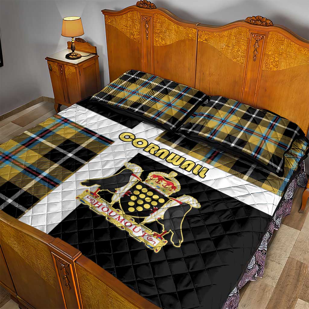 Cornwall Quilt Bed Set Coat Of Arms - Cornish Tartan - Wonder Print Shop