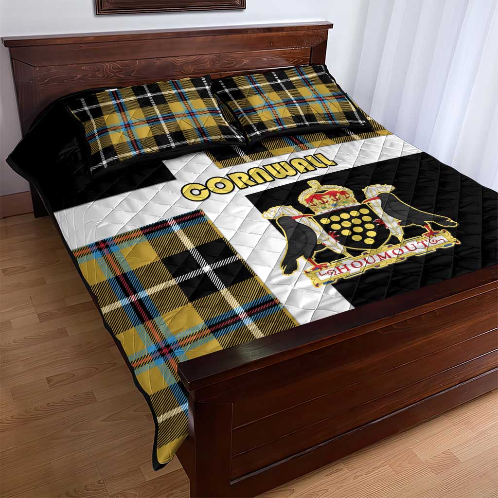 Cornwall Quilt Bed Set Coat Of Arms - Cornish Tartan - Wonder Print Shop