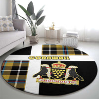 Cornwall Round Carpet Coat Of Arms - Cornish Tartan - Wonder Print Shop