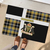 Cornwall Rubber Doormat Coat Of Arms - Cornish Tartan - Wonder Print Shop