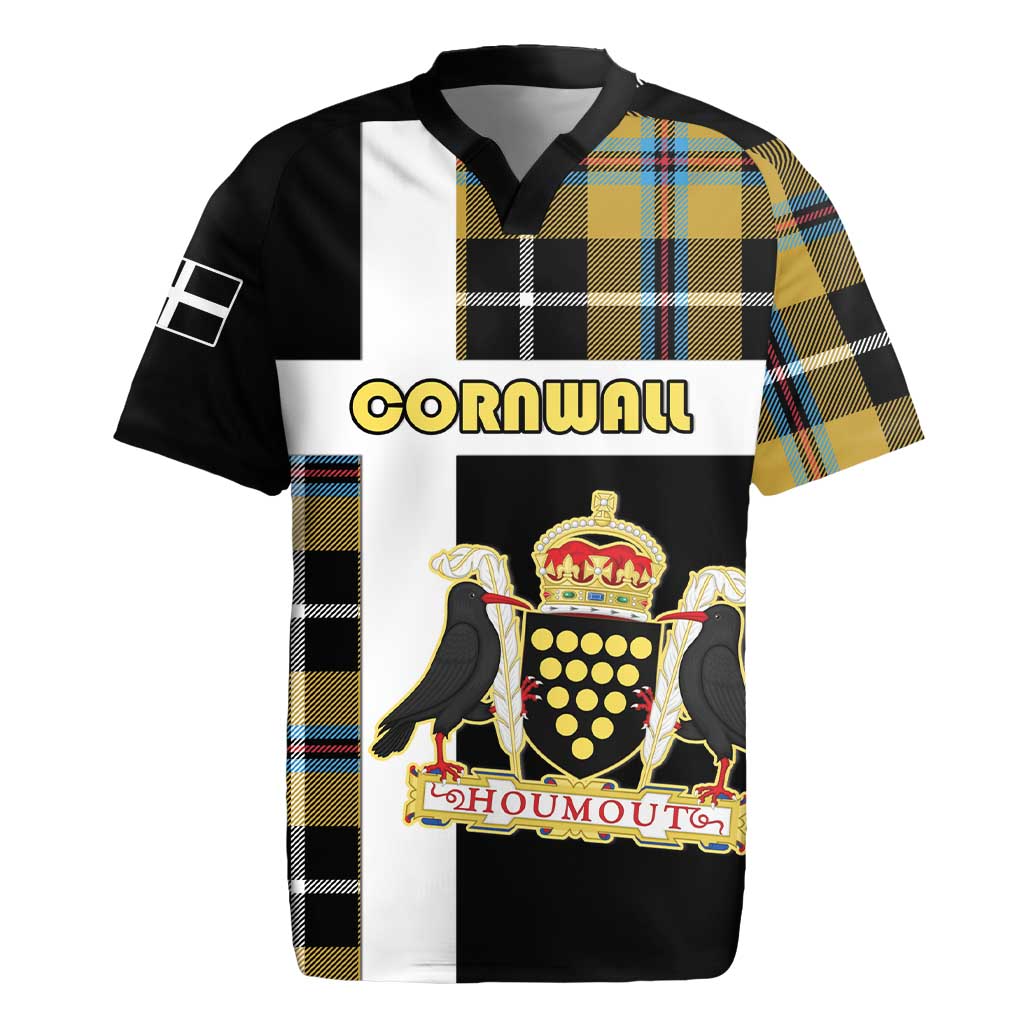 Personalized Cornwall Rugby Jersey Coat Of Arms - Cornish Tartan - Wonder Print Shop
