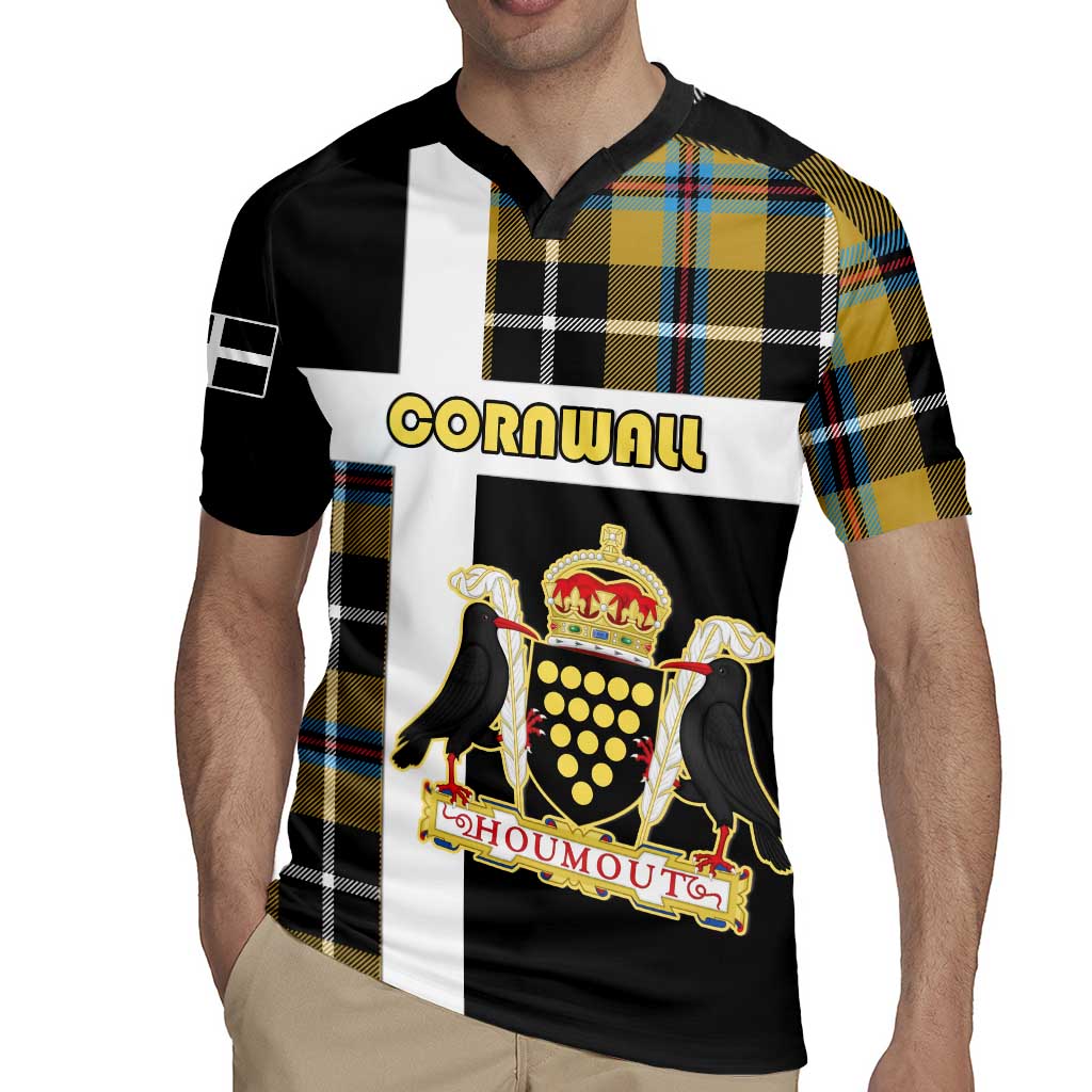 Personalized Cornwall Rugby Jersey Coat Of Arms - Cornish Tartan - Wonder Print Shop