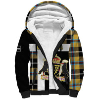 Personalized Cornwall Sherpa Hoodie Coat Of Arms - Cornish Tartan - Wonder Print Shop