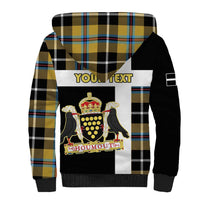 Personalized Cornwall Sherpa Hoodie Coat Of Arms - Cornish Tartan - Wonder Print Shop