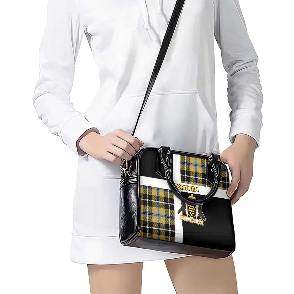 Cornwall Shoulder Handbag Coat Of Arms - Cornish Tartan - Wonder Print Shop