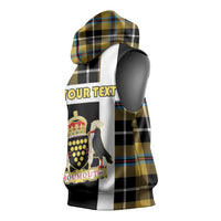 Personalized Cornwall Sleeveless Hoodie Coat Of Arms - Cornish Tartan - Wonder Print Shop