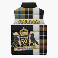 Personalized Cornwall Sleeveless Puffer Jacket Coat Of Arms - Cornish Tartan - Wonder Print Shop