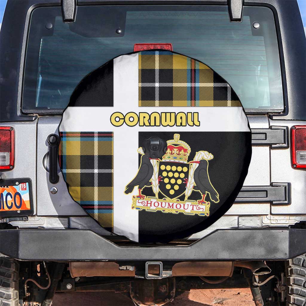 Cornwall Spare Tire Cover Coat Of Arms - Cornish Tartan - Wonder Print Shop