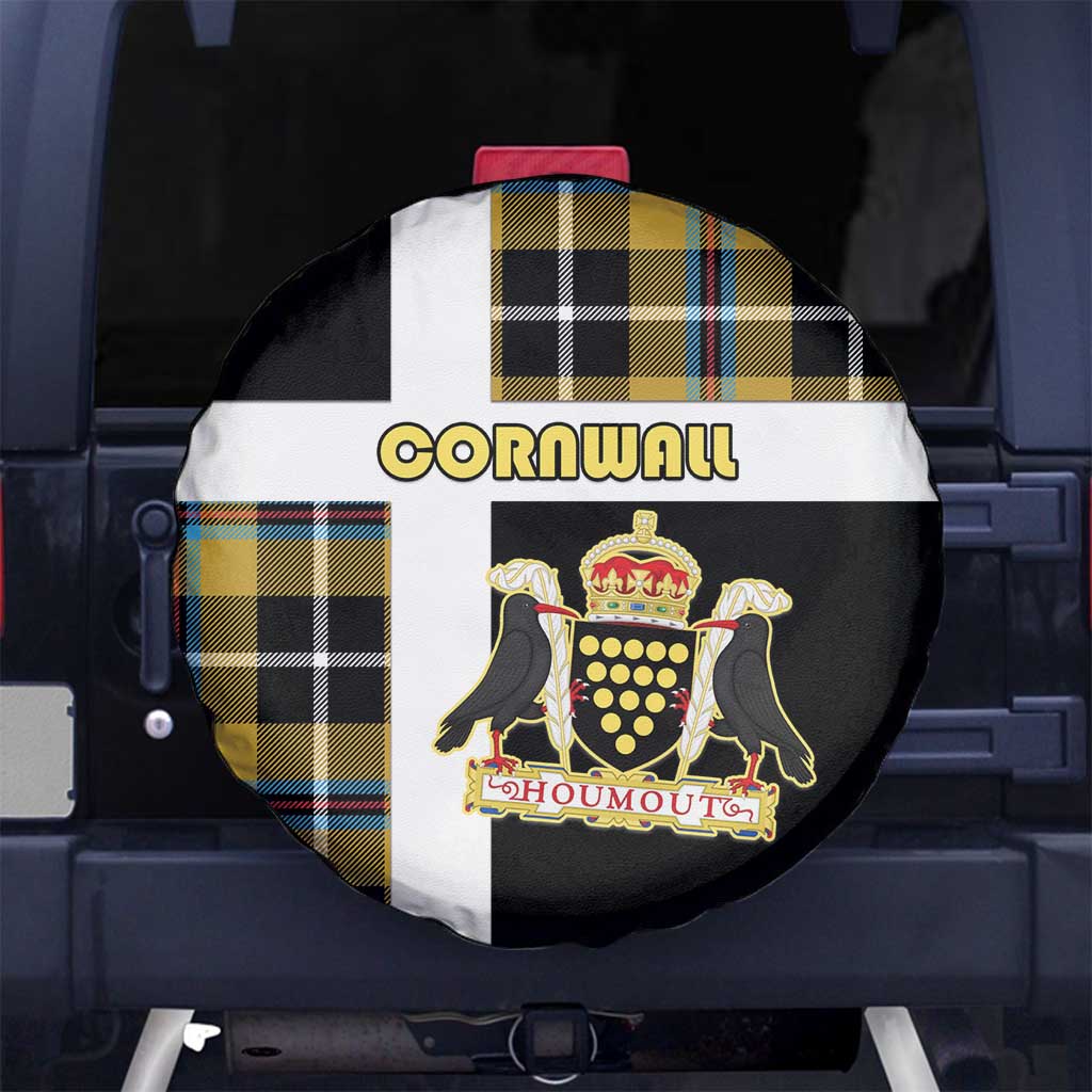 Cornwall Spare Tire Cover Coat Of Arms - Cornish Tartan - Wonder Print Shop