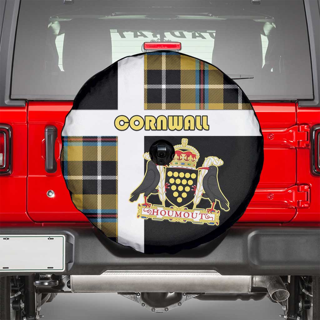 Cornwall Spare Tire Cover Coat Of Arms - Cornish Tartan - Wonder Print Shop