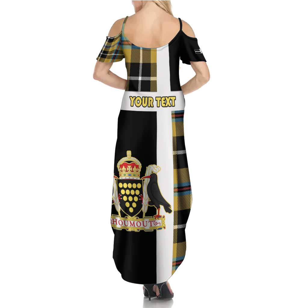 Personalized Cornwall Summer Maxi Dress Coat Of Arms - Cornish Tartan - Wonder Print Shop