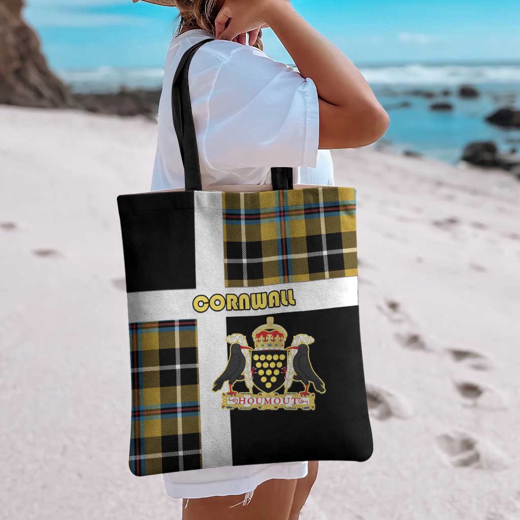 Cornwall Tote Bag Coat Of Arms - Cornish Tartan - Wonder Print Shop