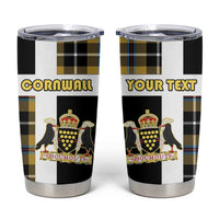Personalized Cornwall Tumbler Cup Coat Of Arms - Cornish Tartan - Wonder Print Shop