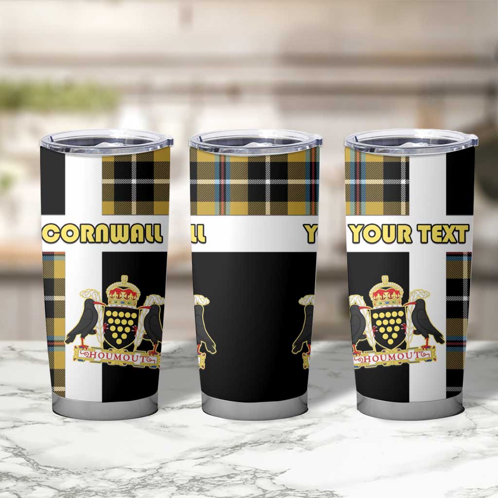 Personalized Cornwall Tumbler Cup Coat Of Arms - Cornish Tartan - Wonder Print Shop