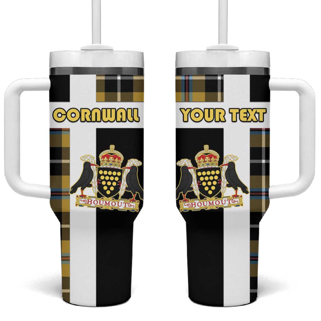 Personalized Cornwall Tumbler With Handle Coat Of Arms - Cornish Tartan - Wonder Print Shop