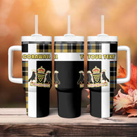 Personalized Cornwall Tumbler With Handle Coat Of Arms - Cornish Tartan - Wonder Print Shop