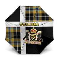 Cornwall Umbrella Coat Of Arms - Cornish Tartan - Wonder Print Shop