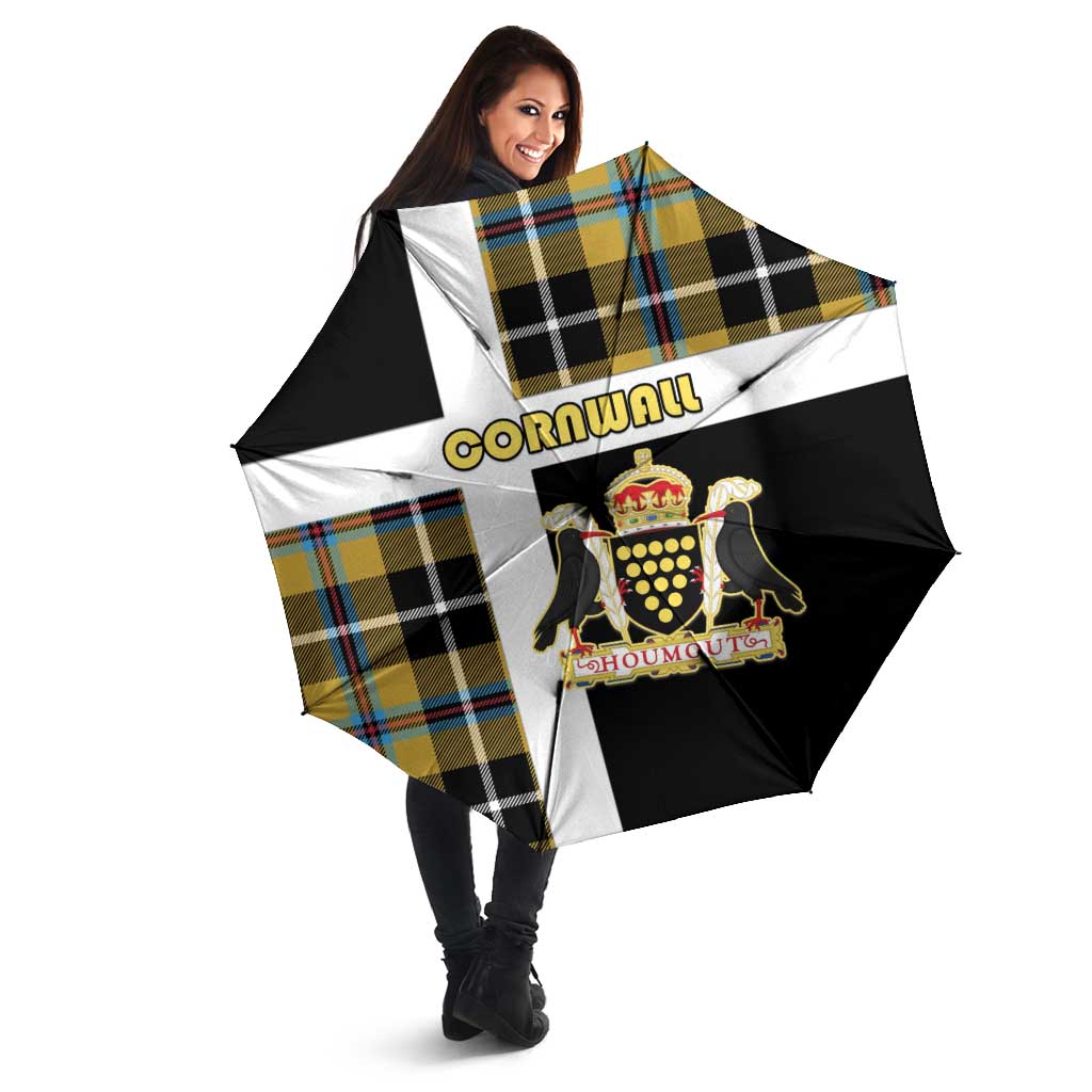 Cornwall Umbrella Coat Of Arms - Cornish Tartan - Wonder Print Shop