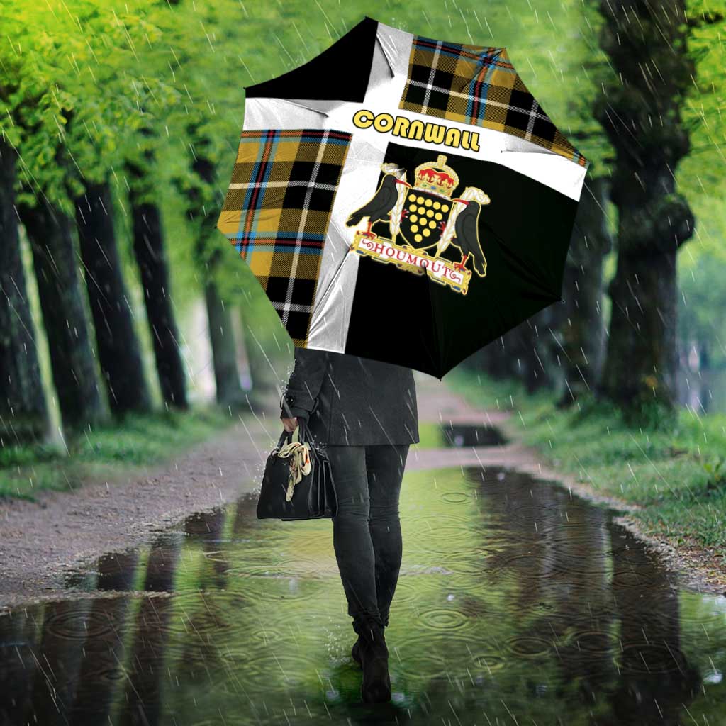 Cornwall Umbrella Coat Of Arms - Cornish Tartan - Wonder Print Shop